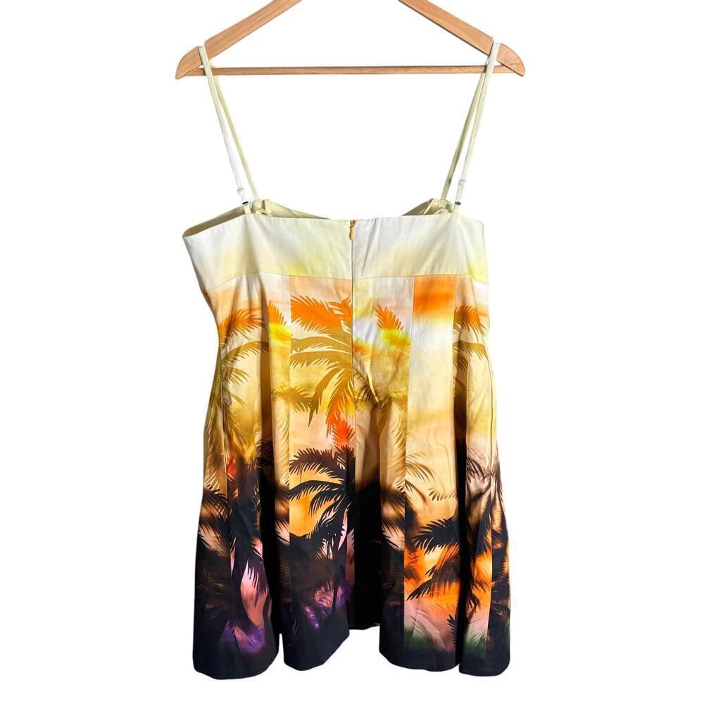 Karen Millen Tailored Scenic Print Strappy Mini Dress Orange Size 12 NWT - Picture 6 of 7